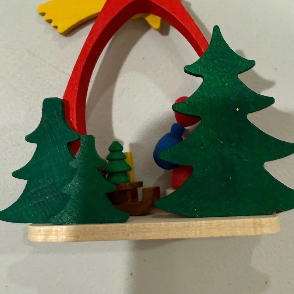 Ulbricht Festive Santa Ornament - Red, Green, Yellow